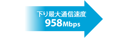 下り最大958Mbpsの高速通信