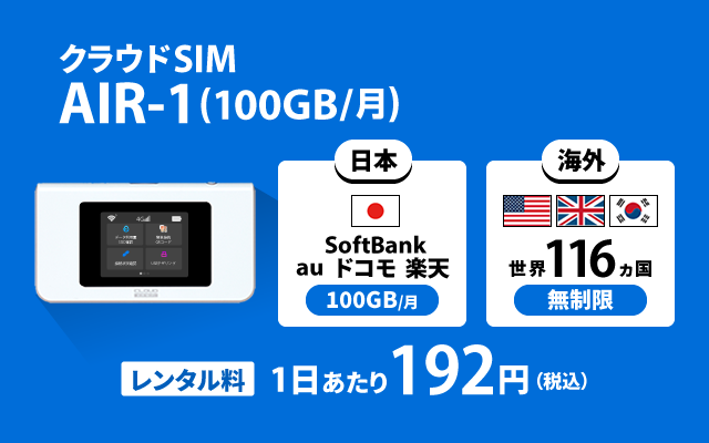 クラウドSIM AIR-1 (100GB/月)
