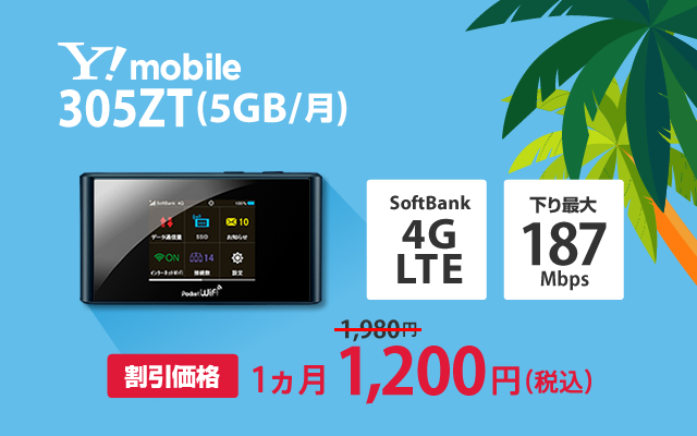 Y!mobile 305ZT(5GB/月)