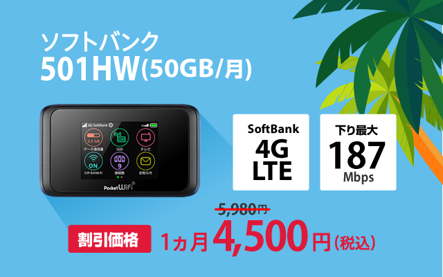 ソフトバンク 501HW(50GB/月)