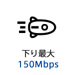 下り最大150Mbps